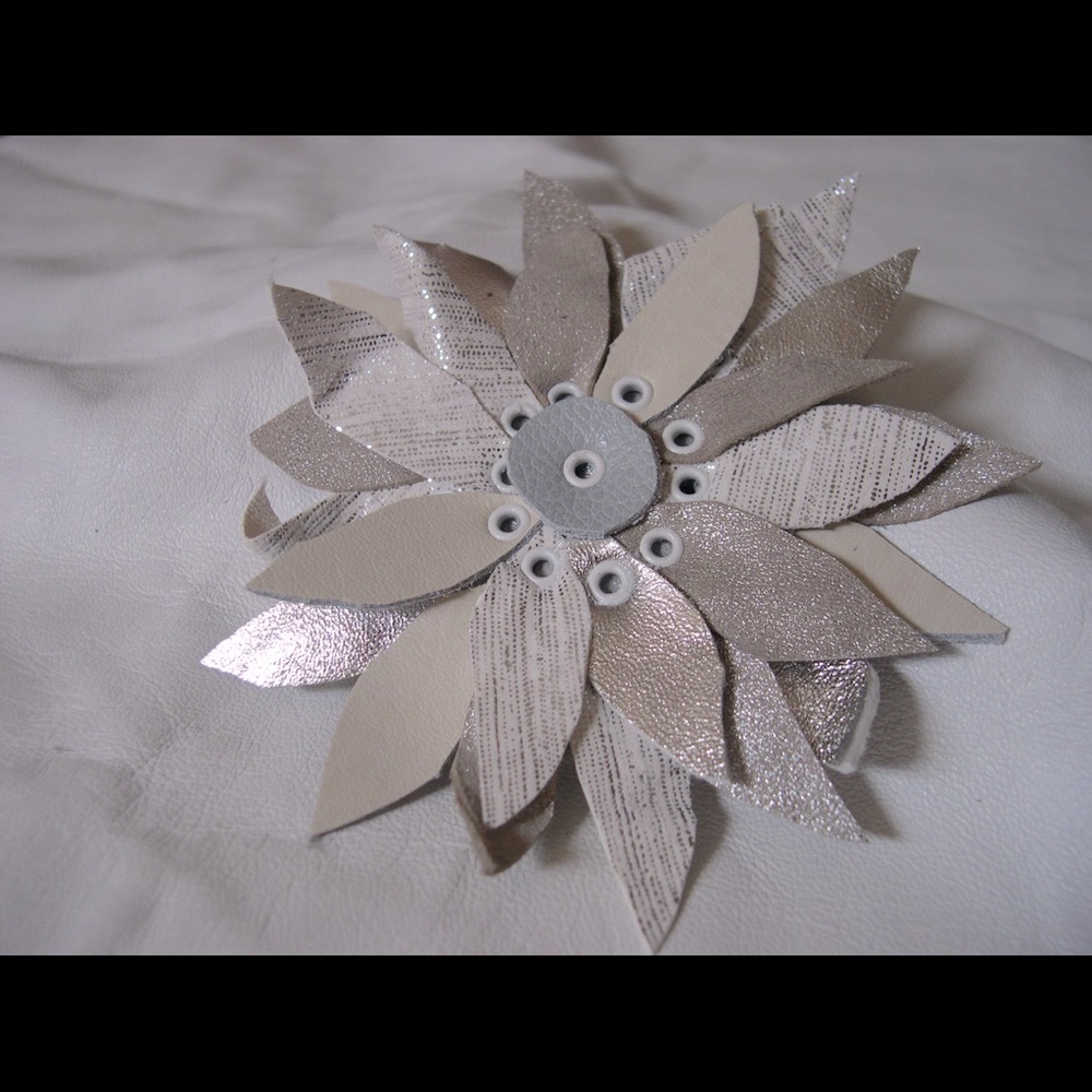 NWT Hand cut Leather HairJewelry clips